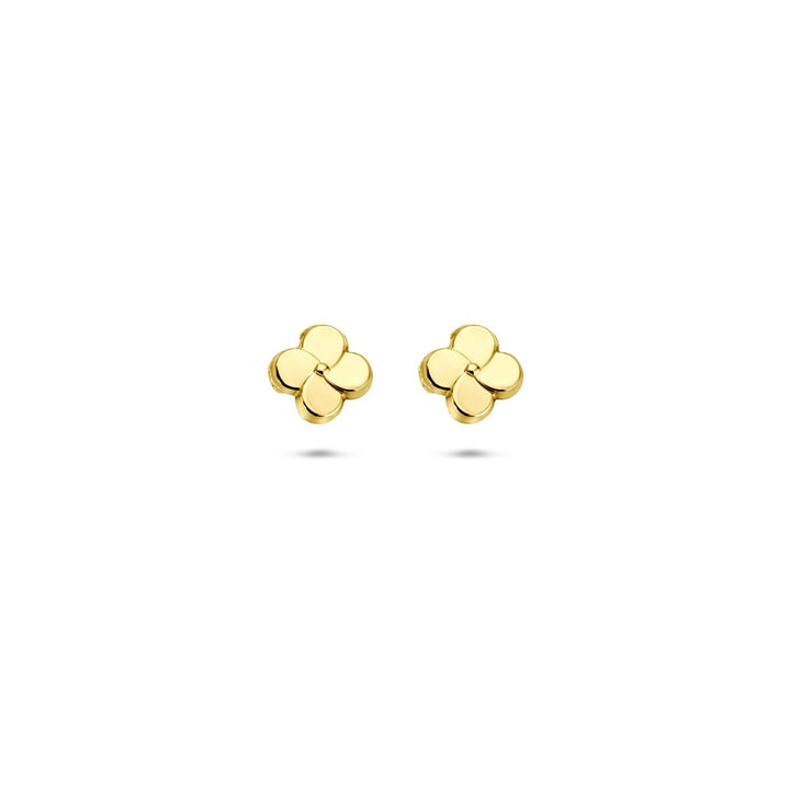 14k geelgouden oorknoppen bloemvorm – 5 mm