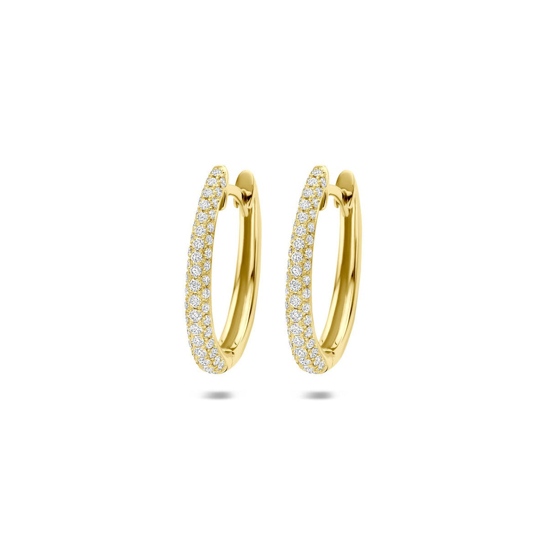 14k Gouden oorringen met diamant