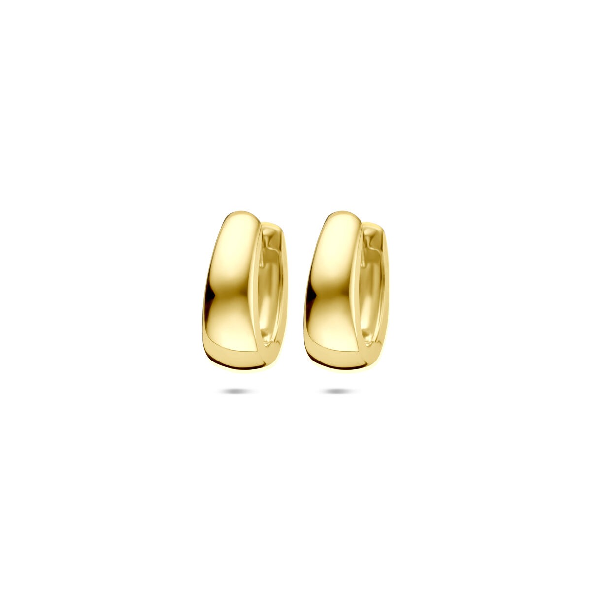 Klassische Klapp-Ohrringe aus 9k Gelbgold in kompakter Form mit glänzender Oberfläche