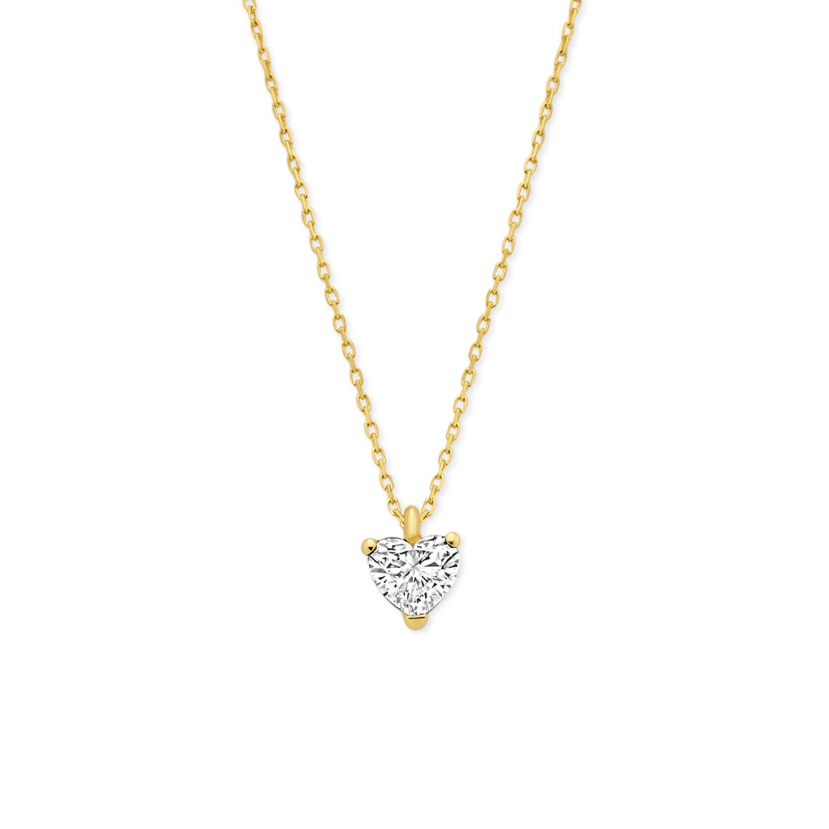 Kette aus 14k Gelbgold mit herzförmigem, lab-grown Diamanten von 0,50 ct