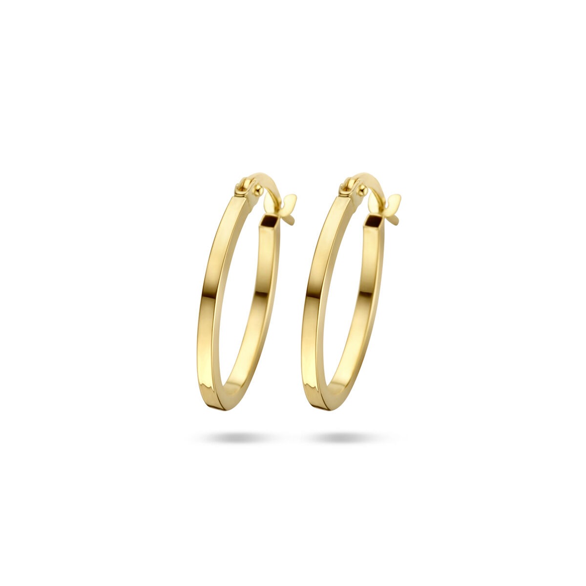 Schlichte, elegante Ohrhänger aus 9k gelbgoldfarbenem Metall mit schlankem Design.