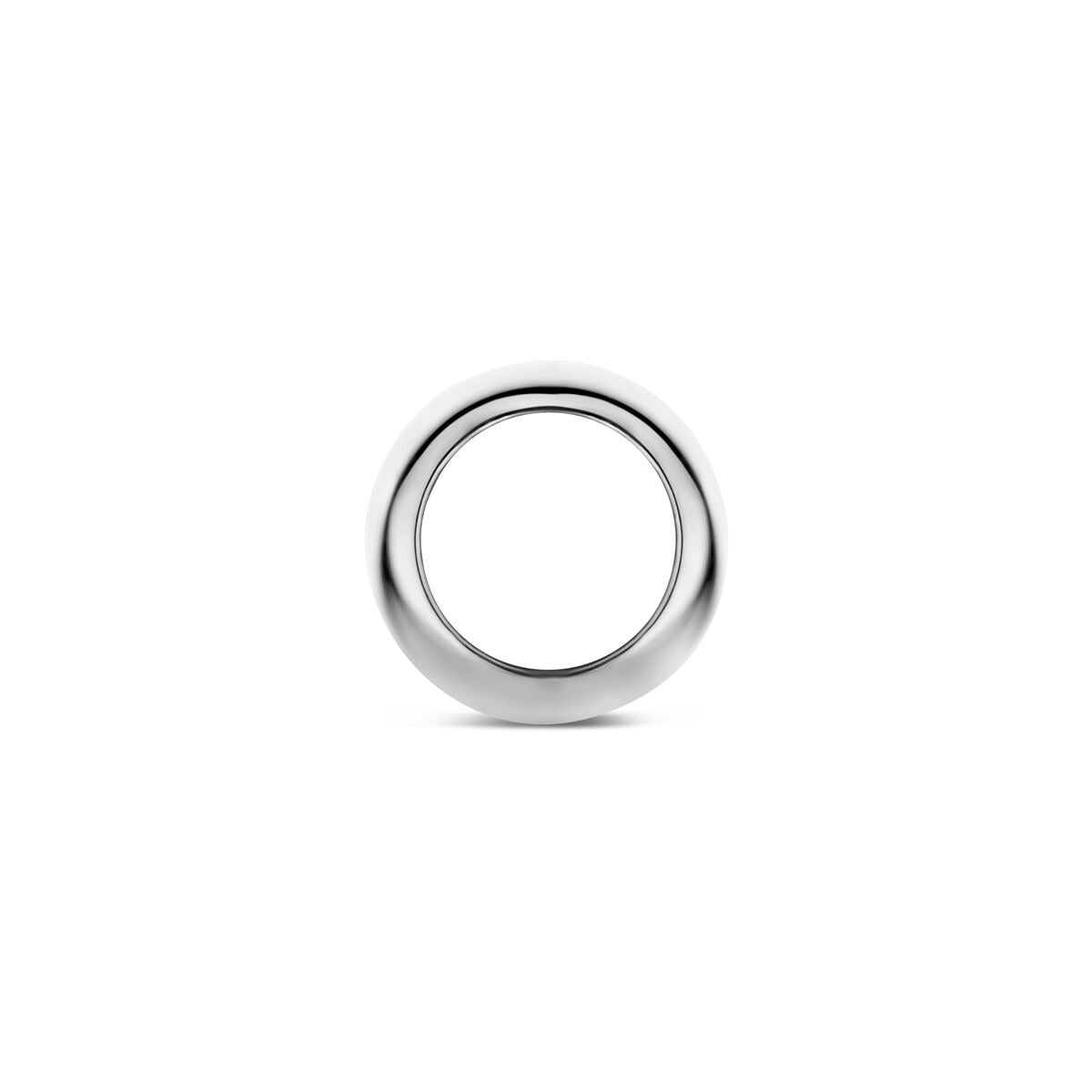 Runder Anhänger aus 14k Weißgold in runder Form mit glatter Oberfläche