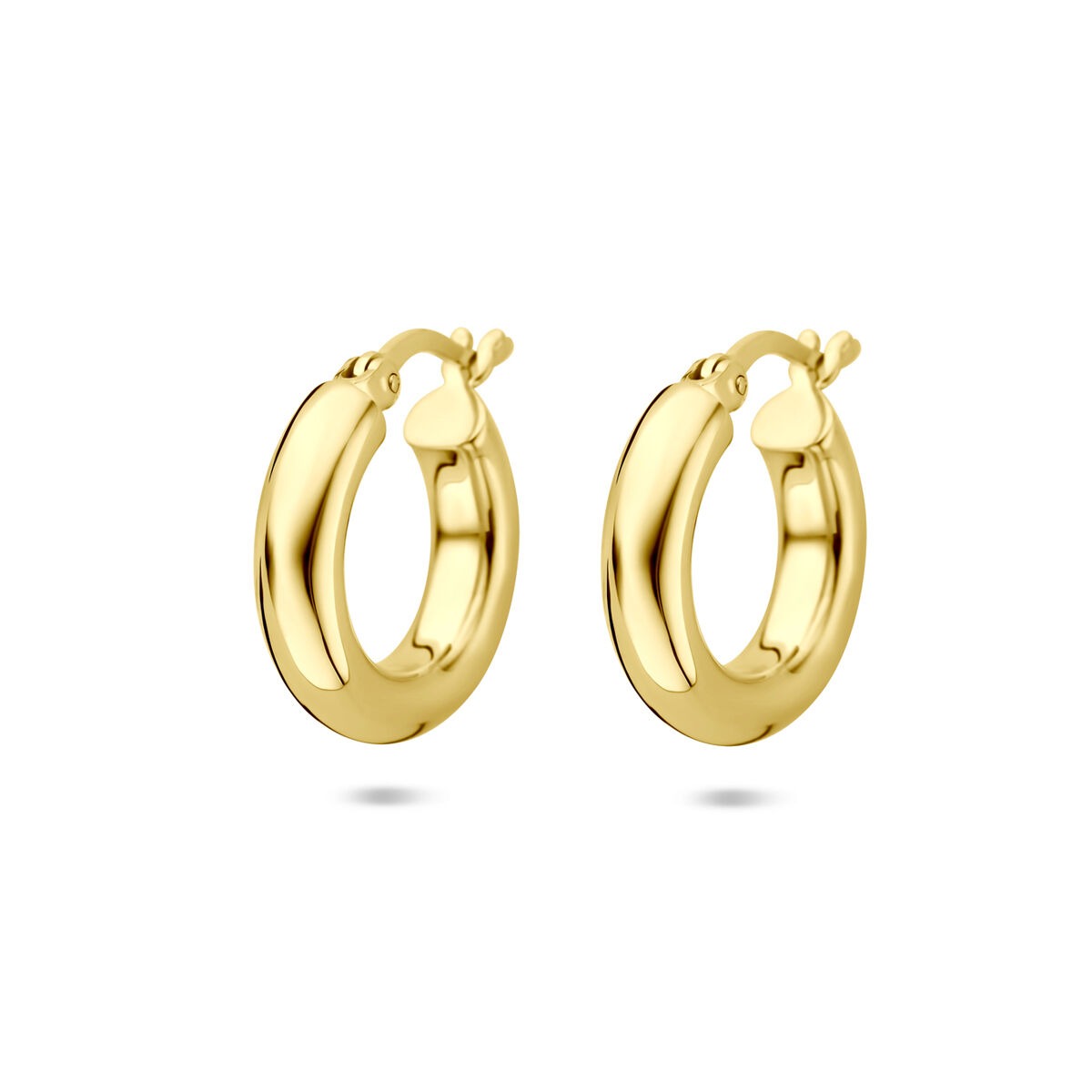 Vergoldete Silberohrringe aus 925 Silber mit gelbgoldfarbener Beschichtung, 17 mm groß