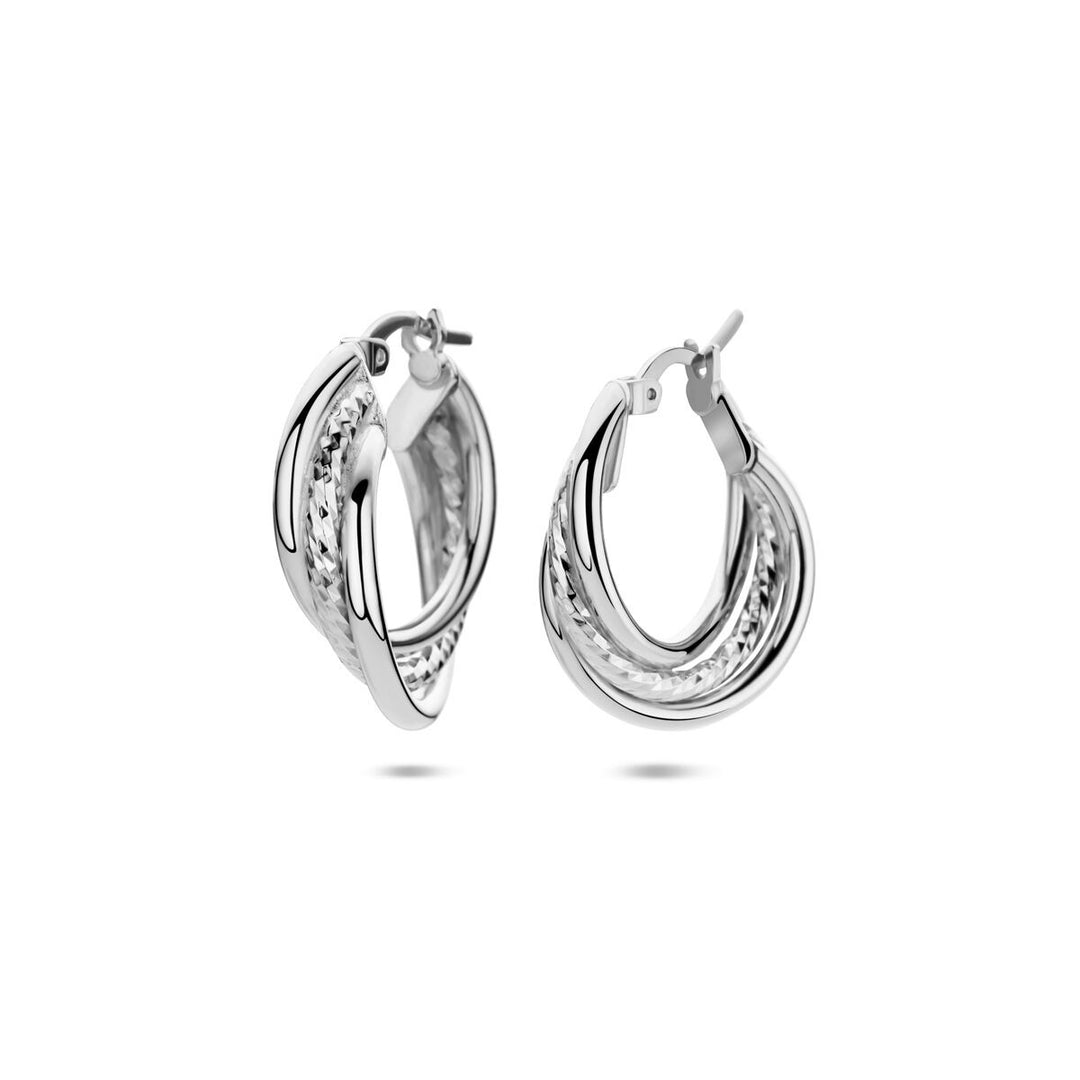 Gerhodineerd zilveren oorringen – 23,5 x 6 mm