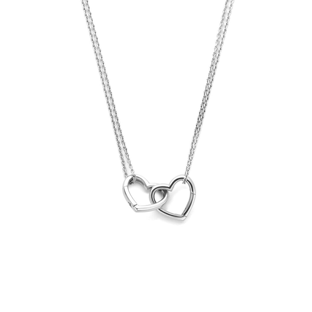 Zilveren vriendschapsketting met hartjes – gerhodineerd 925 zilver