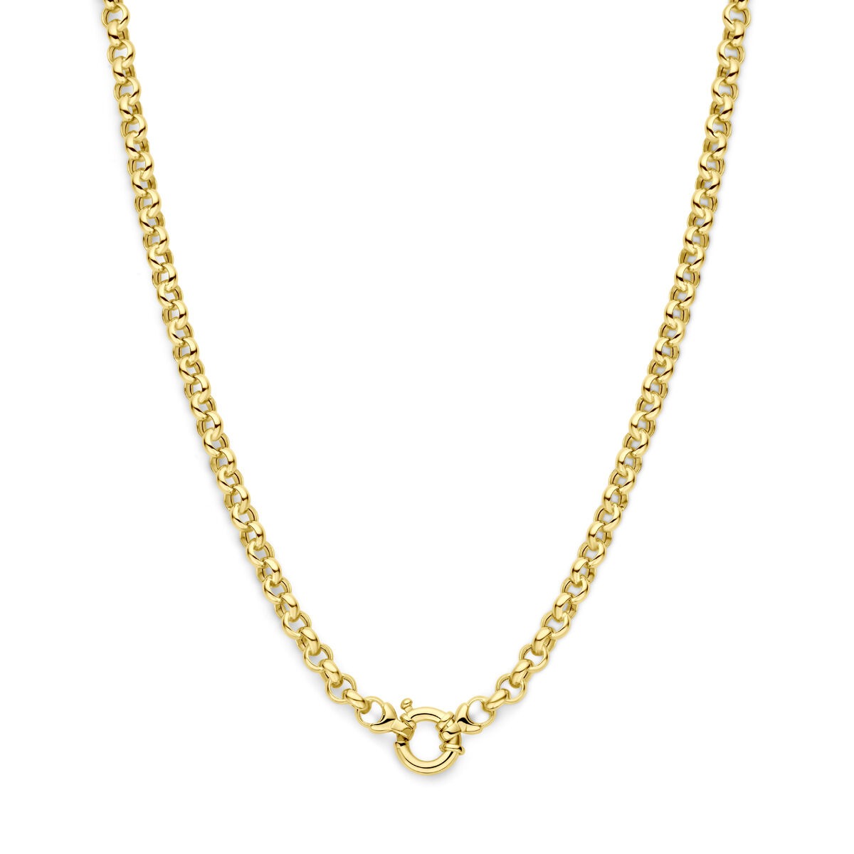 Jasseron-Kette aus 14k Gold mit 5,5 mm Gliedern und Karabinerverschluss