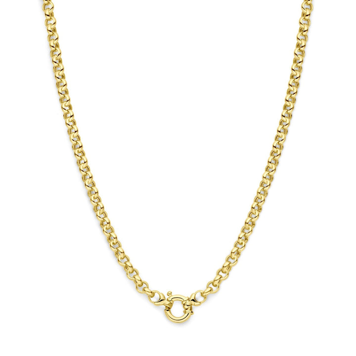 Halskette Jasseron 5,5 mm 45 cm mit großem Karabinerverschluss 14K Gelbgold