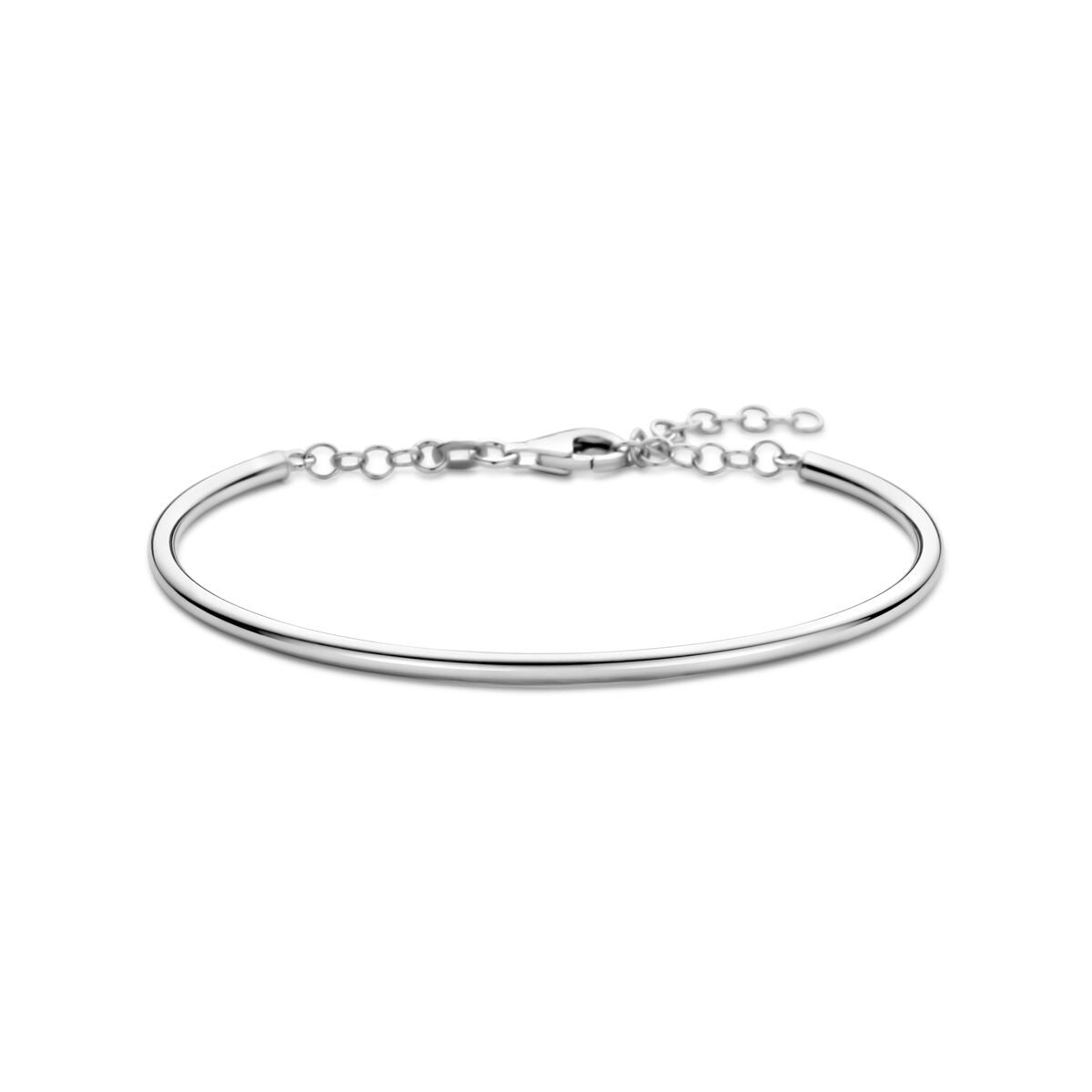 Silbernes Damenarmband aus rhodiniertem 925 Silber mit feiner Gliederung, 65 x 3,3 mm