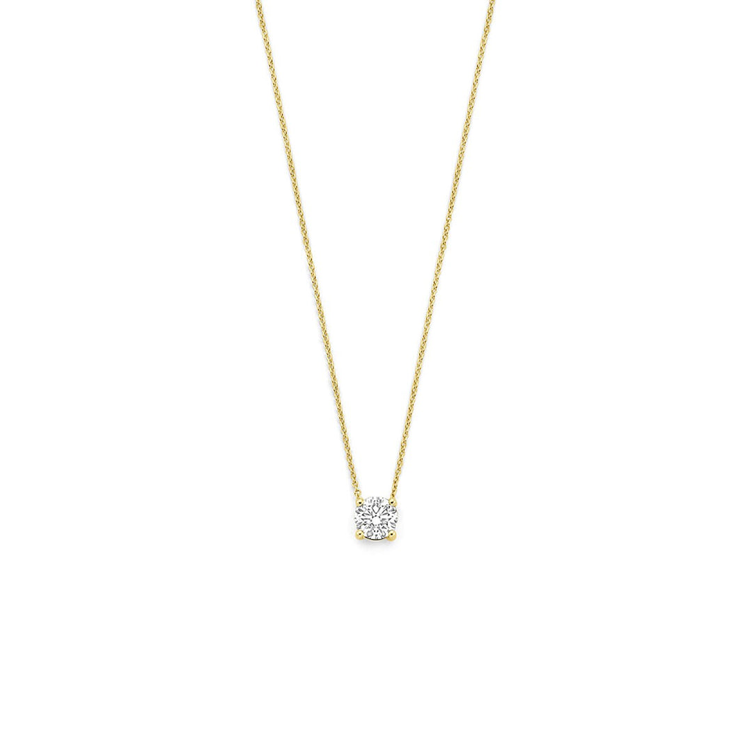 14k Geelgouden collier met lab grown diamant