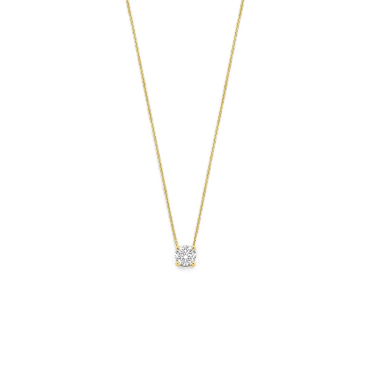 14k Gelbgoldkette mit lab-grown Diamant als Anhänger