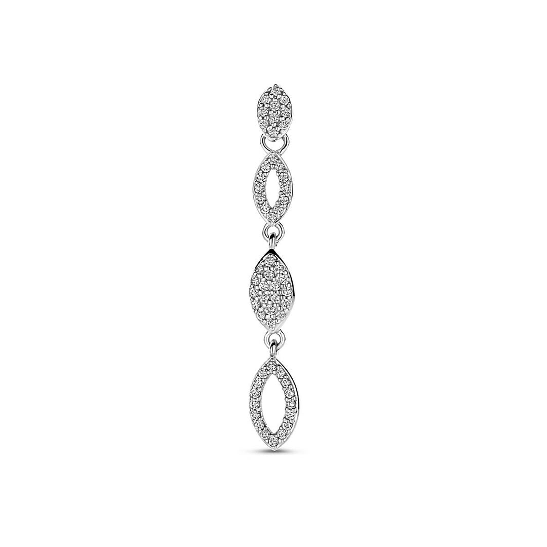 Zilveren hanger met zirkonia – gerhodineerd 925 zilver, 37 mm
