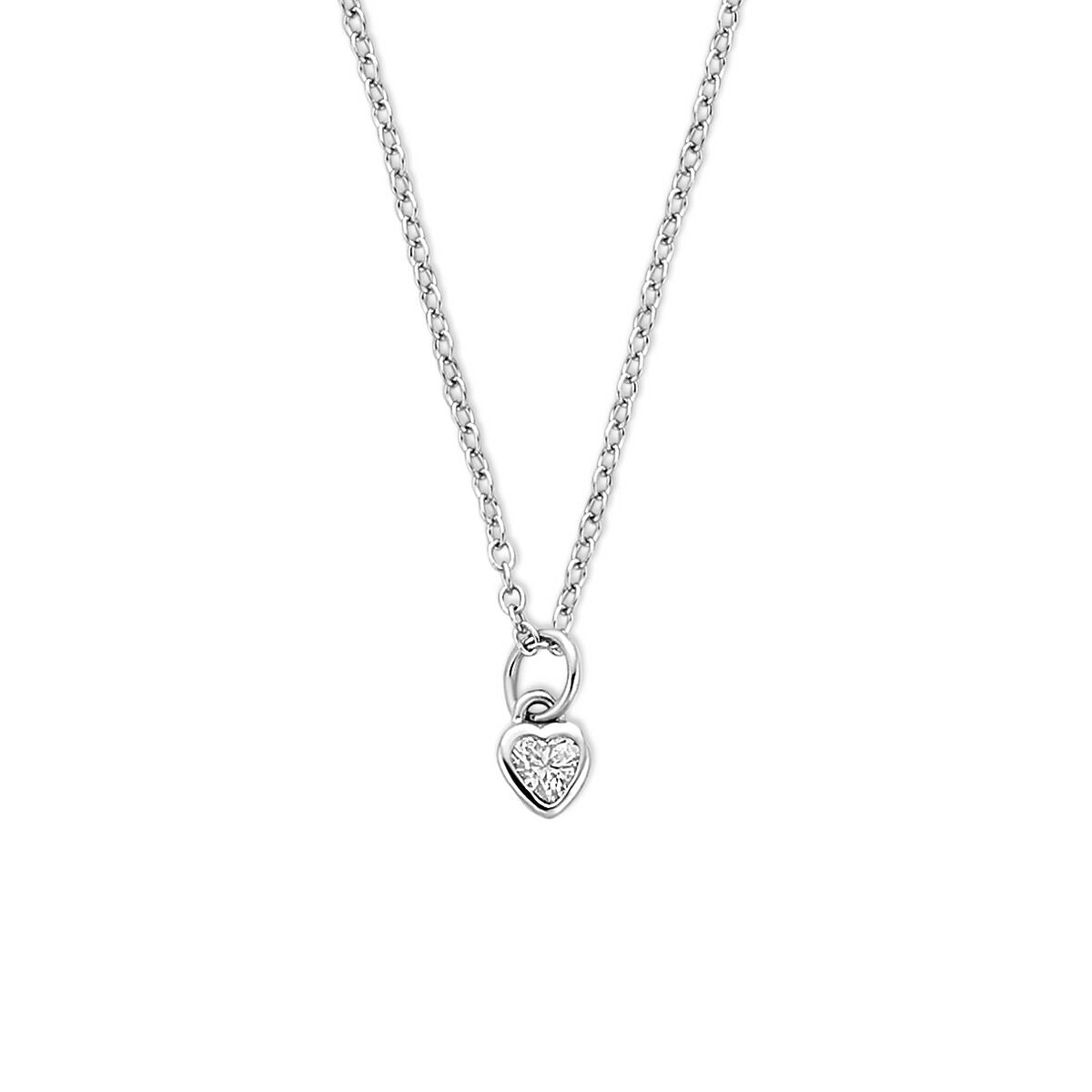 925 Silberkette mit Herzanhänger und Zirkonia