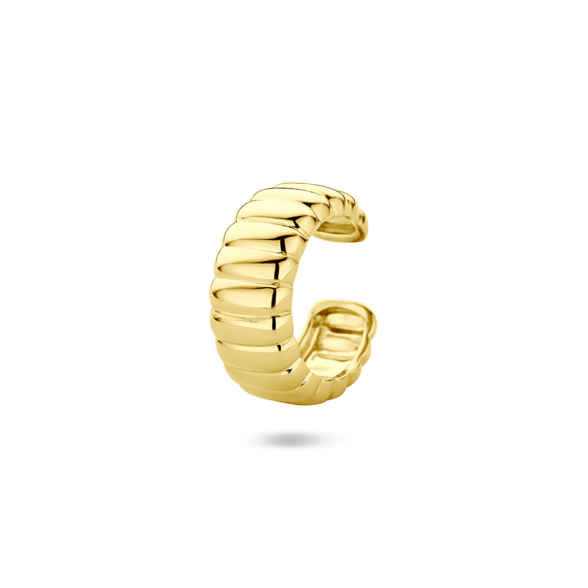 Vergoldeter Silber-Earcuff mit gewellter Oberfläche und glänzender Optik