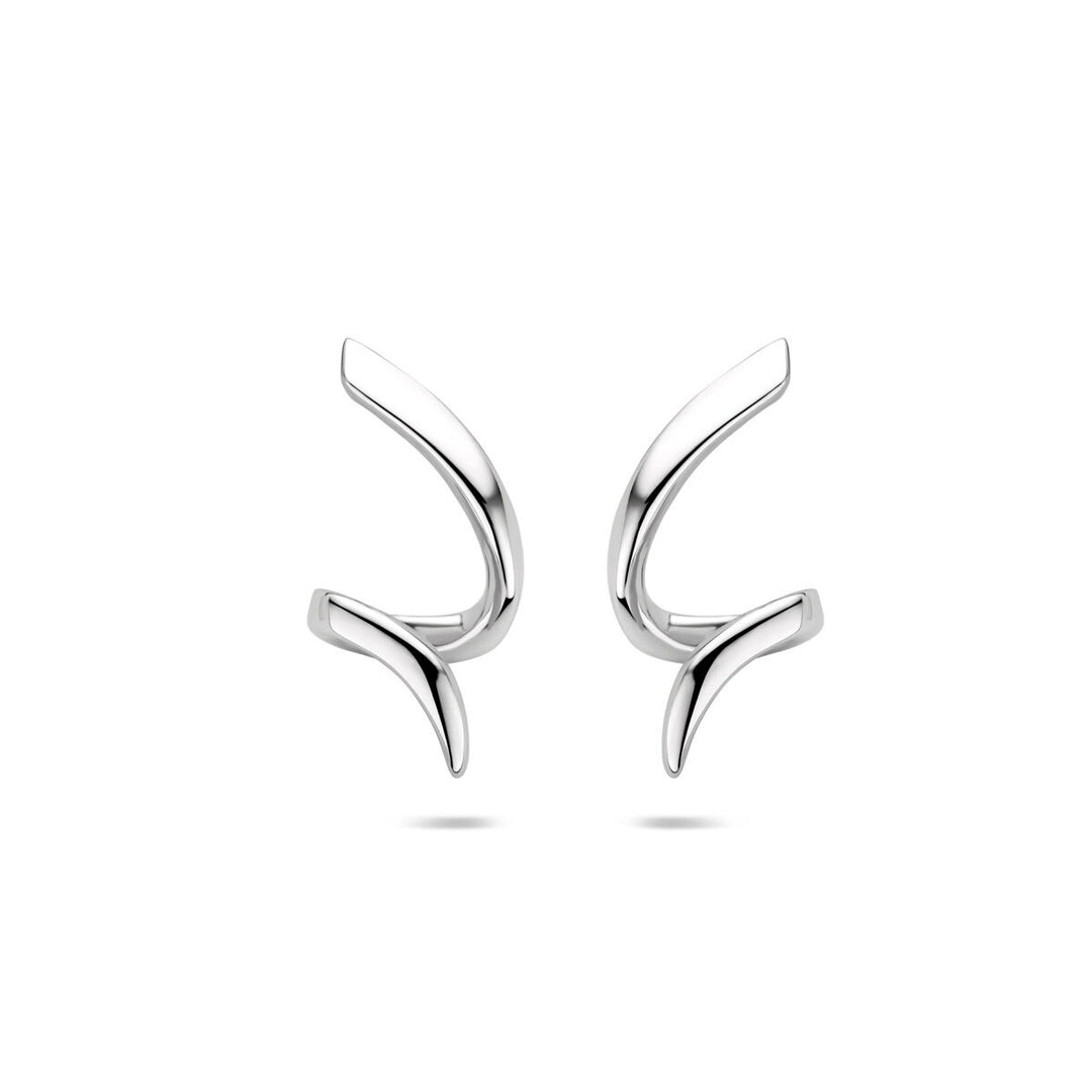Zilveren oorknoppen gedraaid – gerhodineerd 925 zilver, 18 x 9 mm