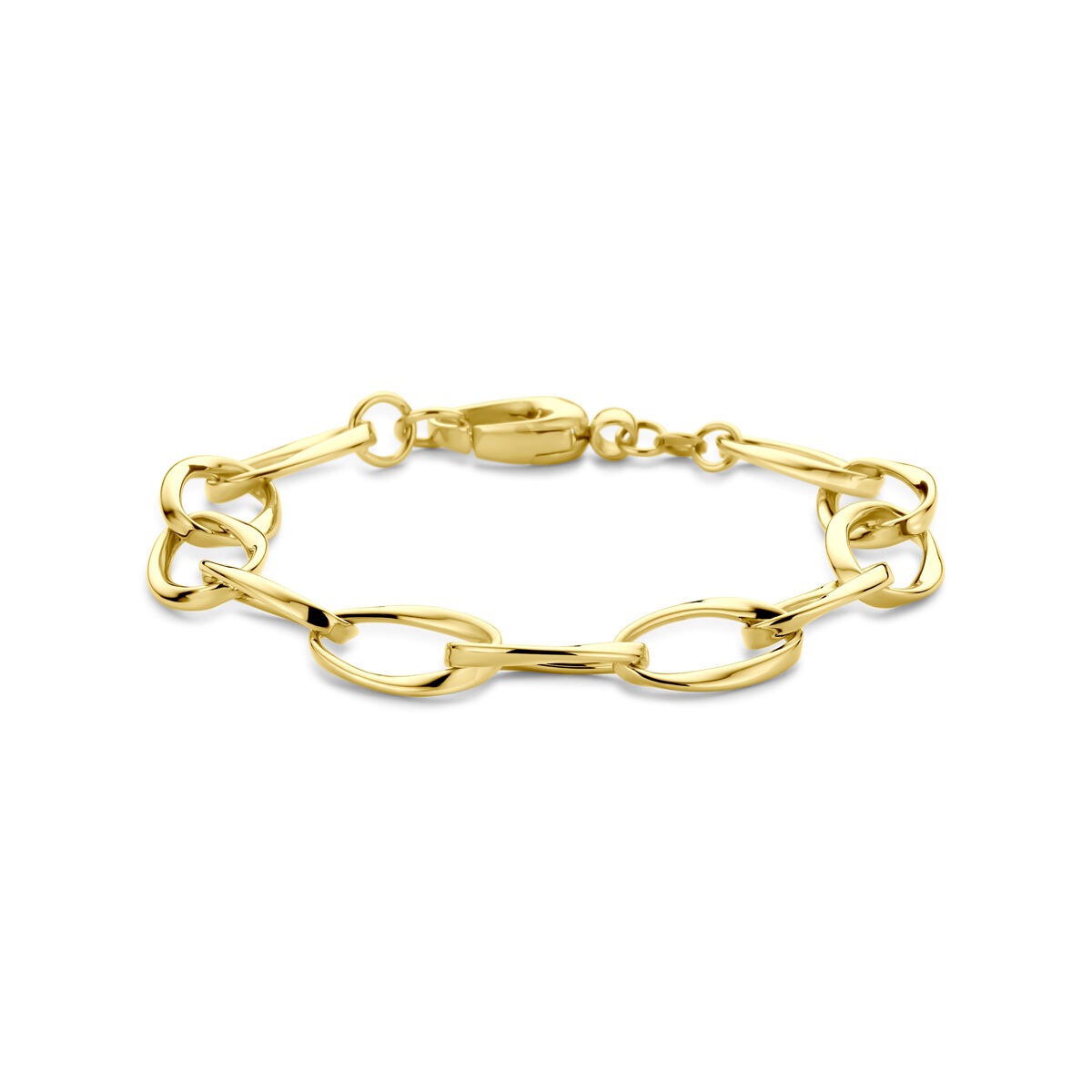 Armband aus 14k Gelbgold mit Drahtgliedern und einem sicheren Verschluss
