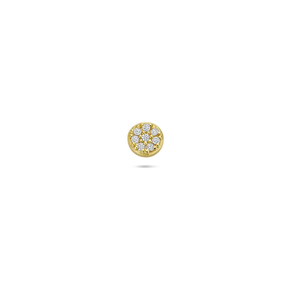 Vergoldeter Silber-Flat-Back-Piercing mit Zirkonia-Steinen in runder Form
