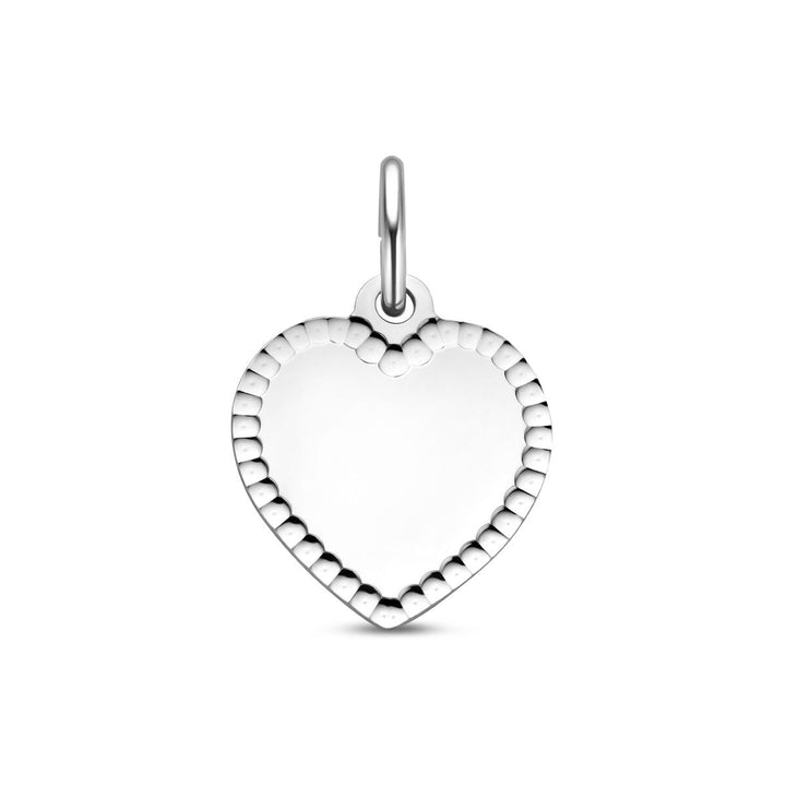 Zilveren graveerhanger hartje – gerhodineerd 925 zilver 19 mm