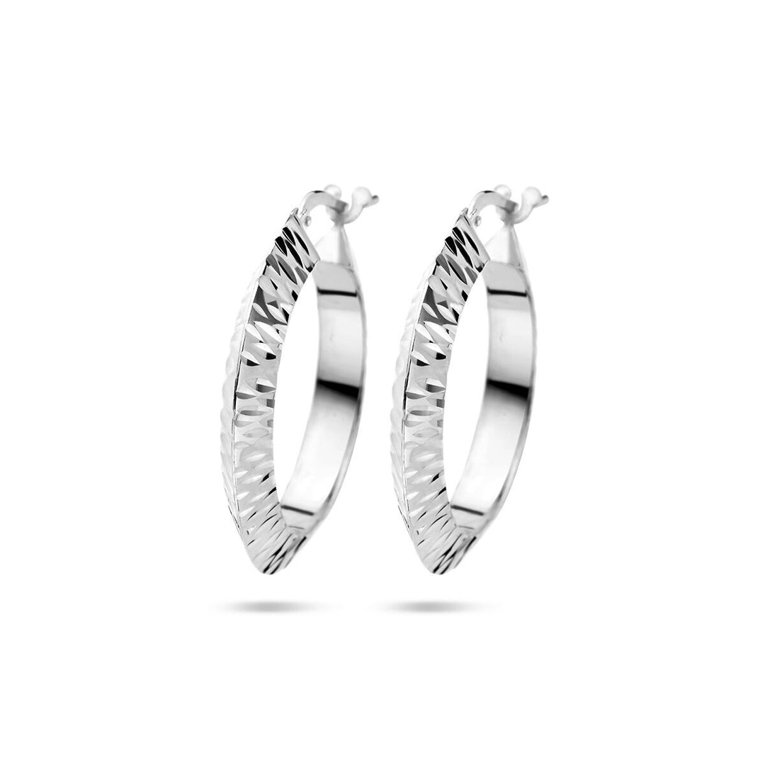 Ohrringe Spitzrohr diamantiert Silber rhodiniert