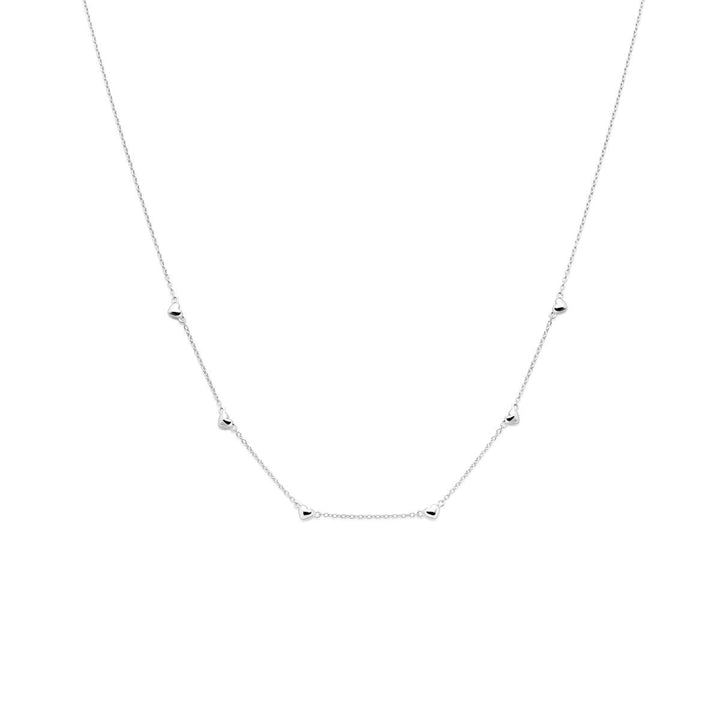 Zilveren kinder ketting met hartjes – gerhodineerd collier
