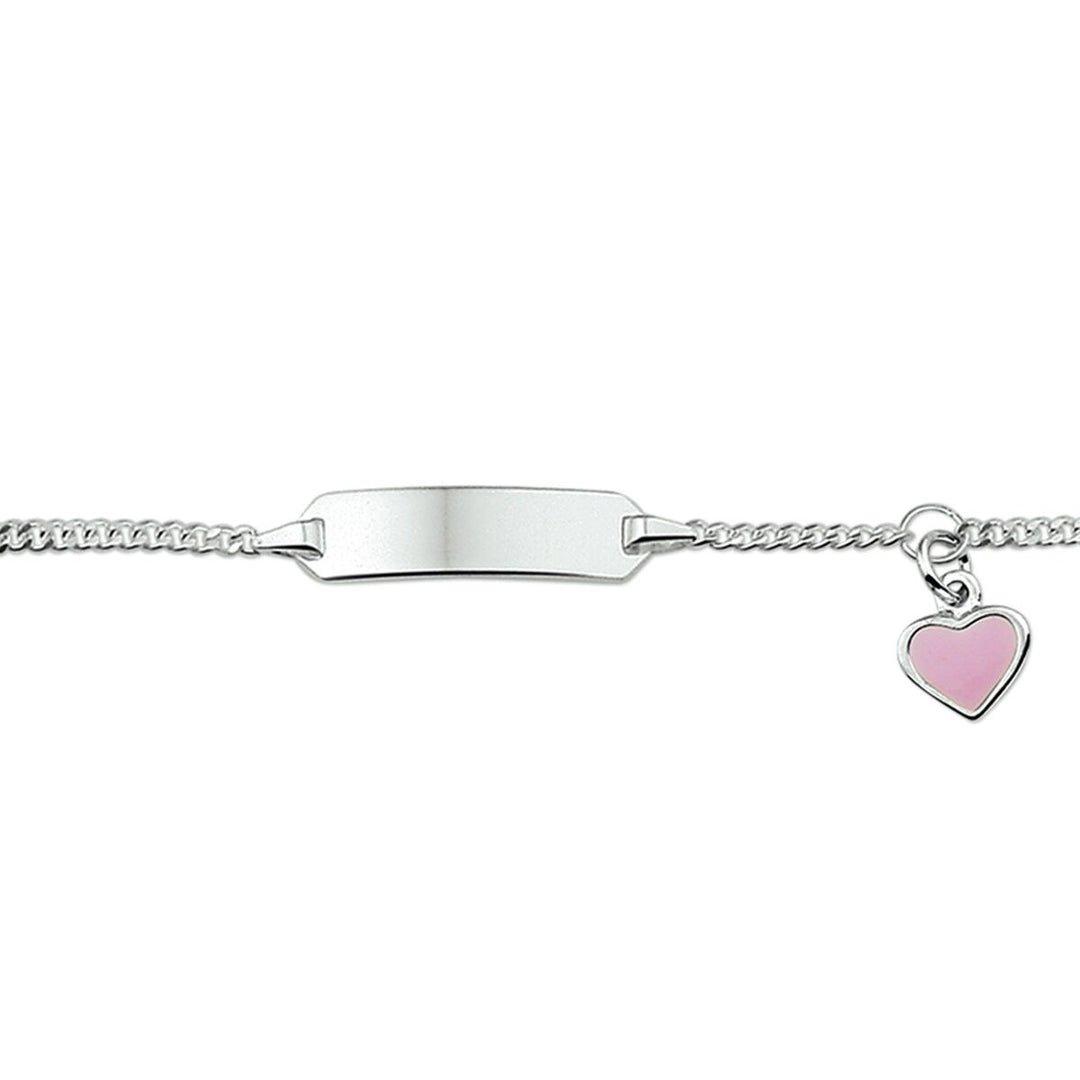 Gravurarmband Herz Emailleplatte 5,0 mm Silber rhodiniert