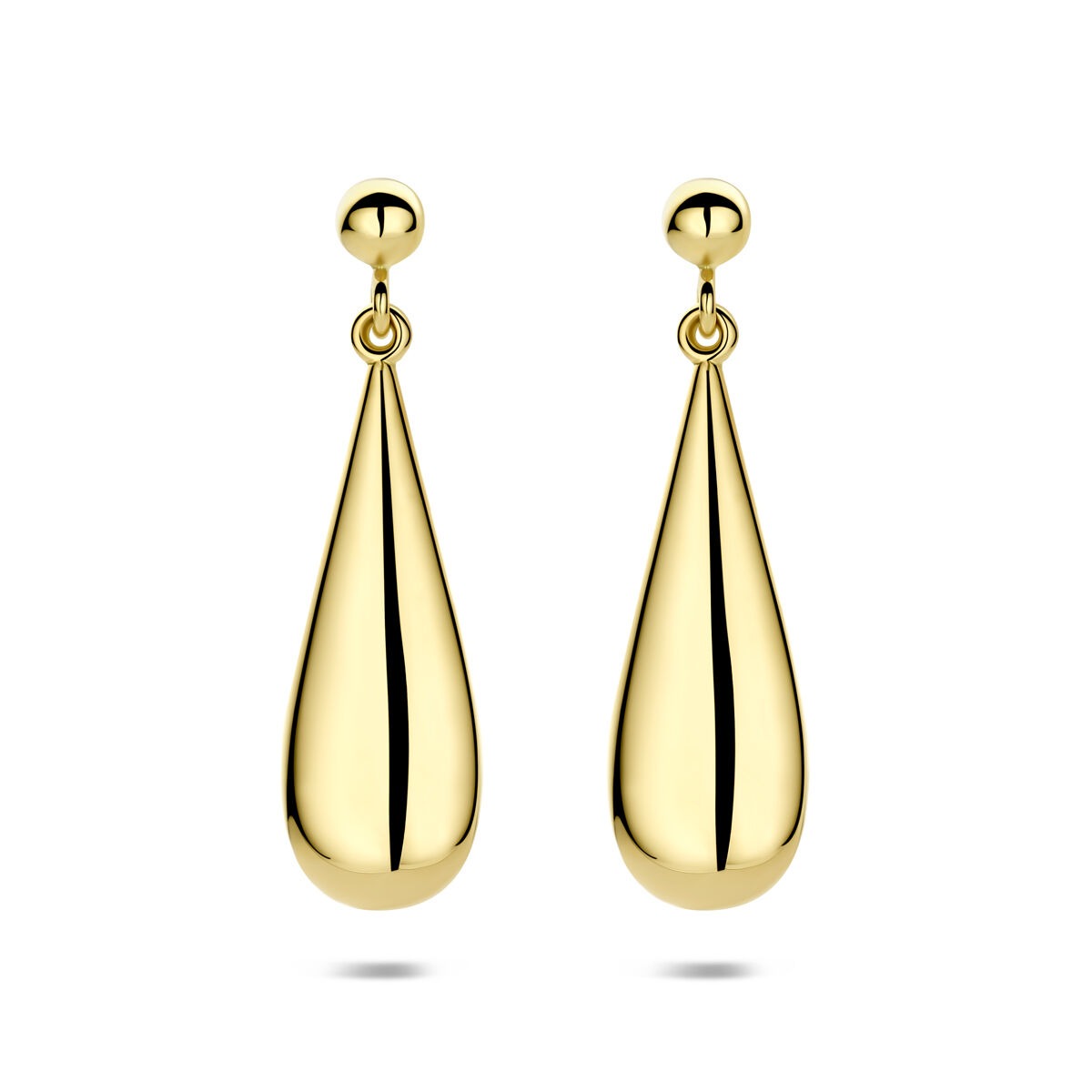 14k Geelgouden druppel oorhangers