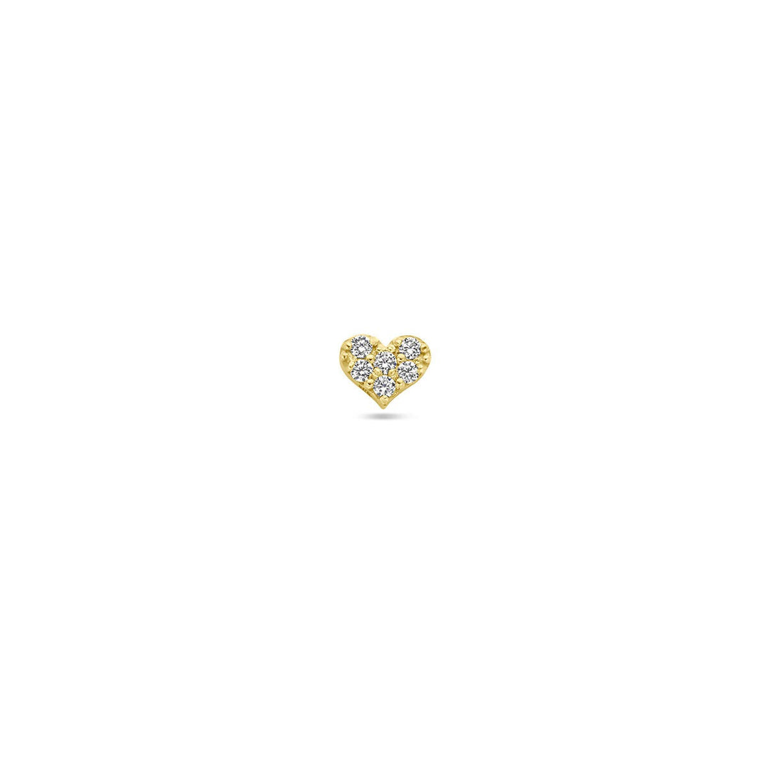 9k Geelgouden flat back piercing liefde