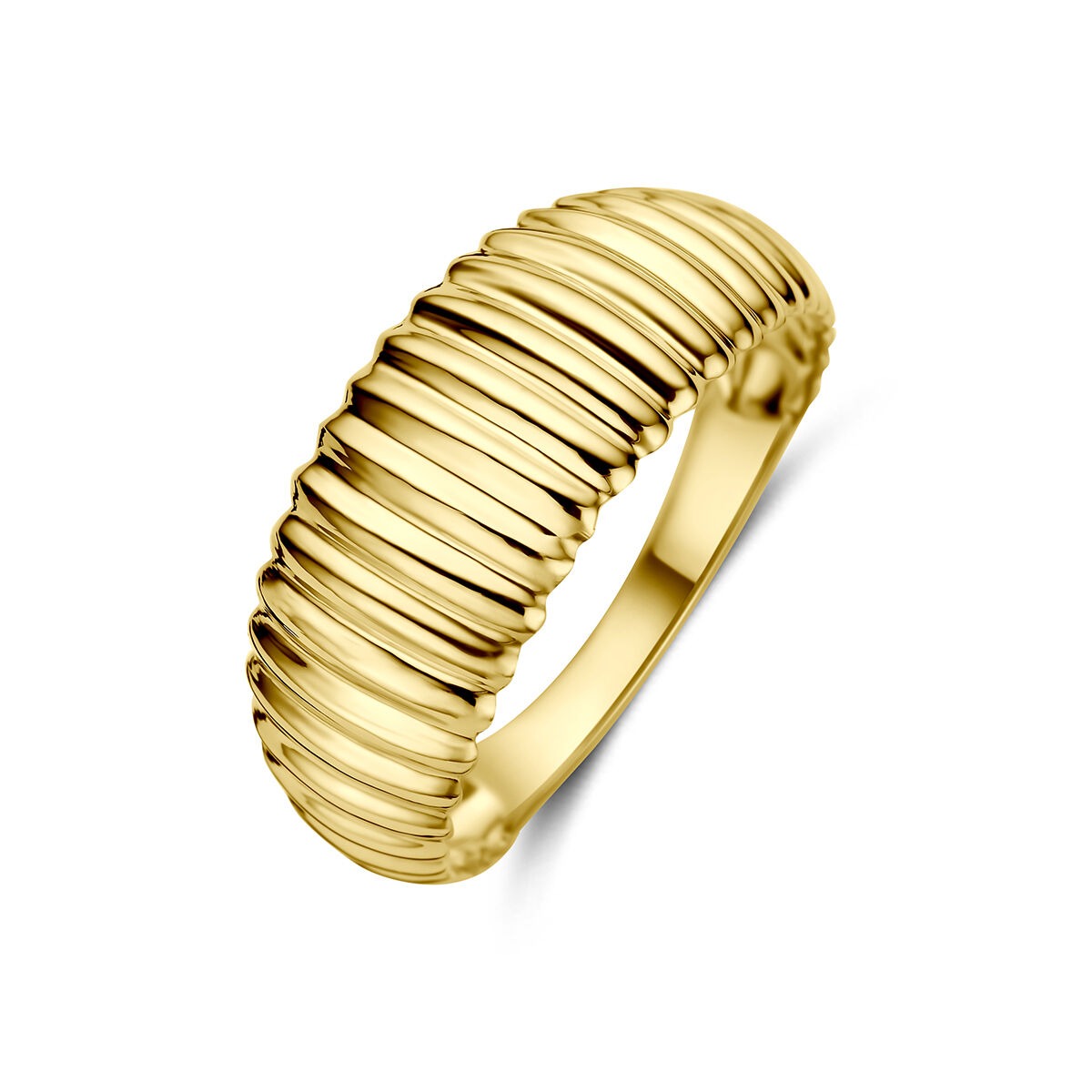 Ring aus 9 Karat Gelbgold mit gewellter Oberfläche und 8 mm Breite