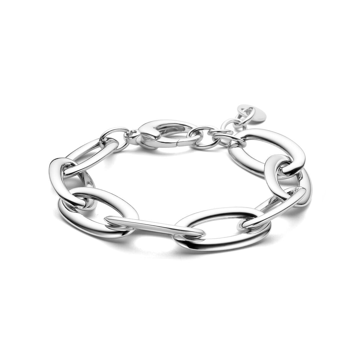 Silbernes Damenarmband mit rhodinierten Ankerketten in 13,5 mm Breite