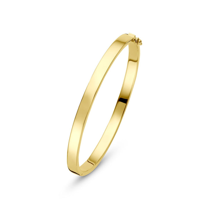9k Geelgouden bangle armband met zilveren kern