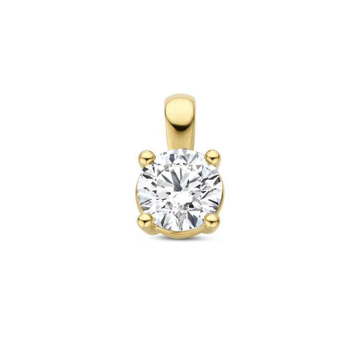 14k Geelgouden hanger met lab grown diamant – Briljant geslepen 0.50 ct