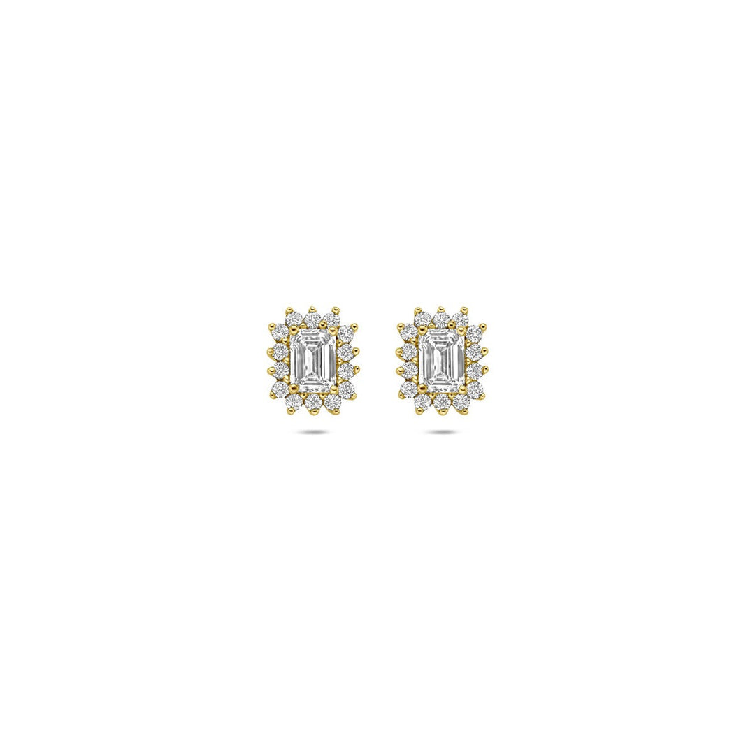 14k Geelgouden oorknoppen met lab grown diamant