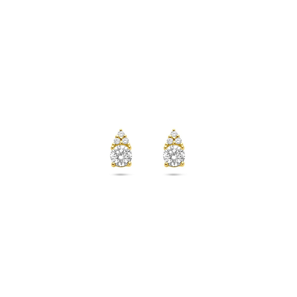 Gouden Oorknoppen aus 14k Gelbgold mit 0,28 ct brillantgeschliffenen Diamanten in Tropfenform