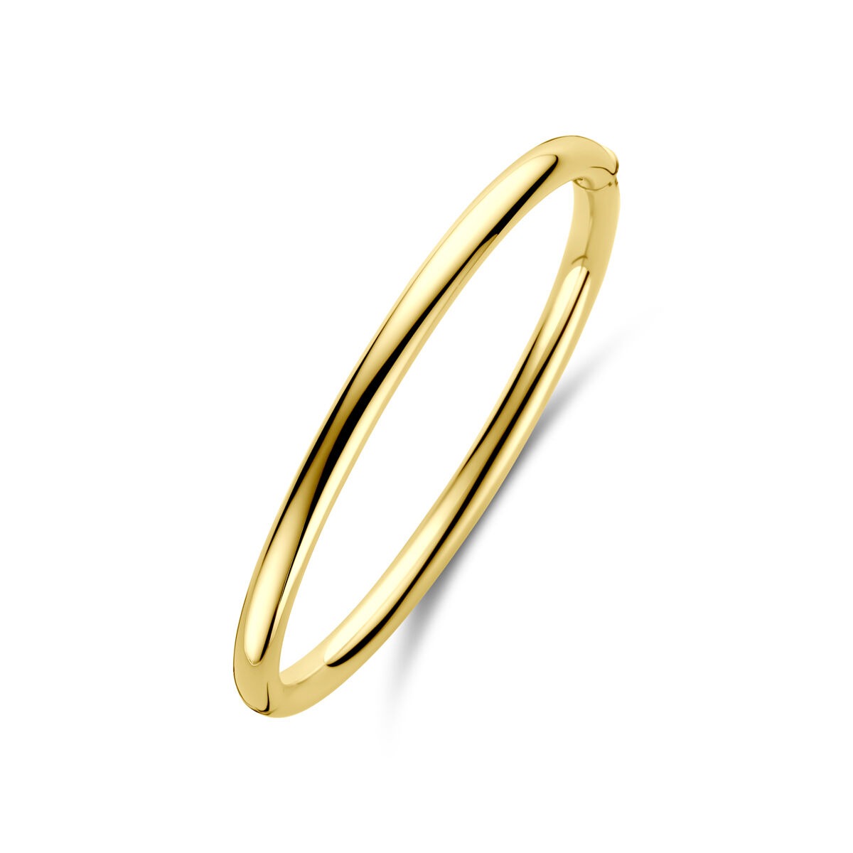 Damen Bangle-Armband aus 14k Gelbgold, 5 mm breit, mit glatter, glänzender Oberfläche