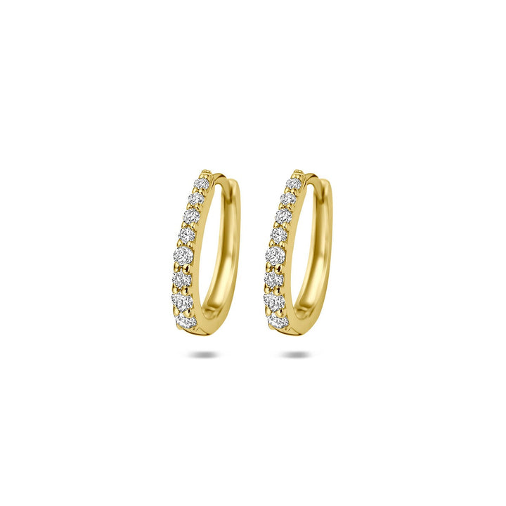 14k Geelgouden klapoorringen met lab grown diamant