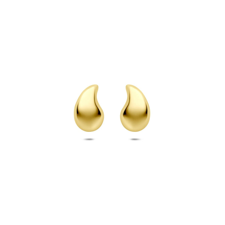 14k geelgouden dames oorknoppen – druppelvorm 9,5 mm