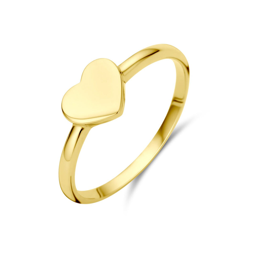 9k Geelgouden ring met hartje