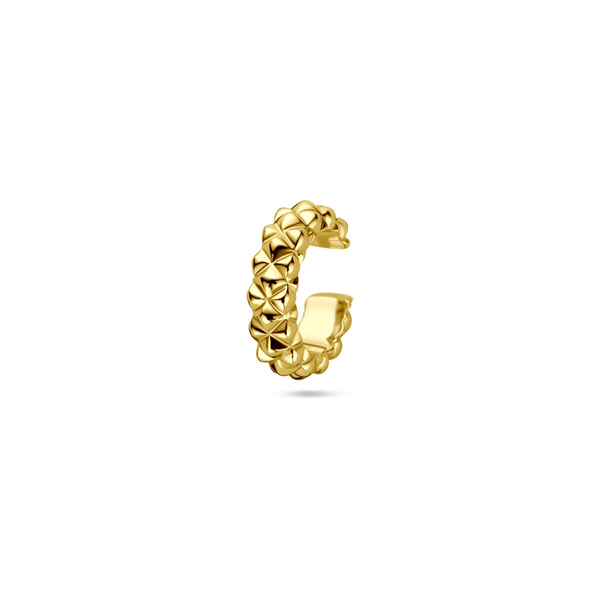 Vergoldeter Silber Ear Cuff aus 925 Silber mit gelbgoldener Beschichtung, 13x3,5 mm