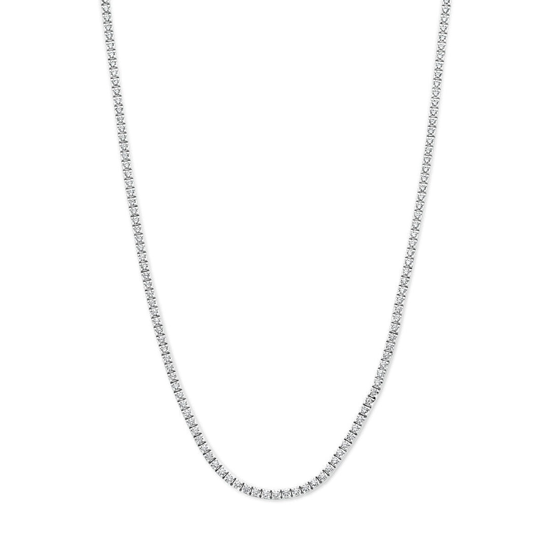 Tennishalskette, Lab-Grown-Diamant, 3,00 ct g, Si 2,2 mm, 42 cm, 14 K Weißgold