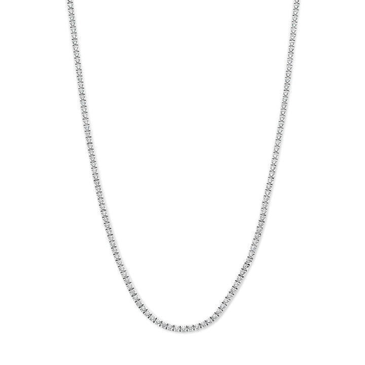 Tennishalskette, Lab-Grown-Diamant, 3,00 ct g, Si 2,2 mm, 42 cm, 14 K Weißgold