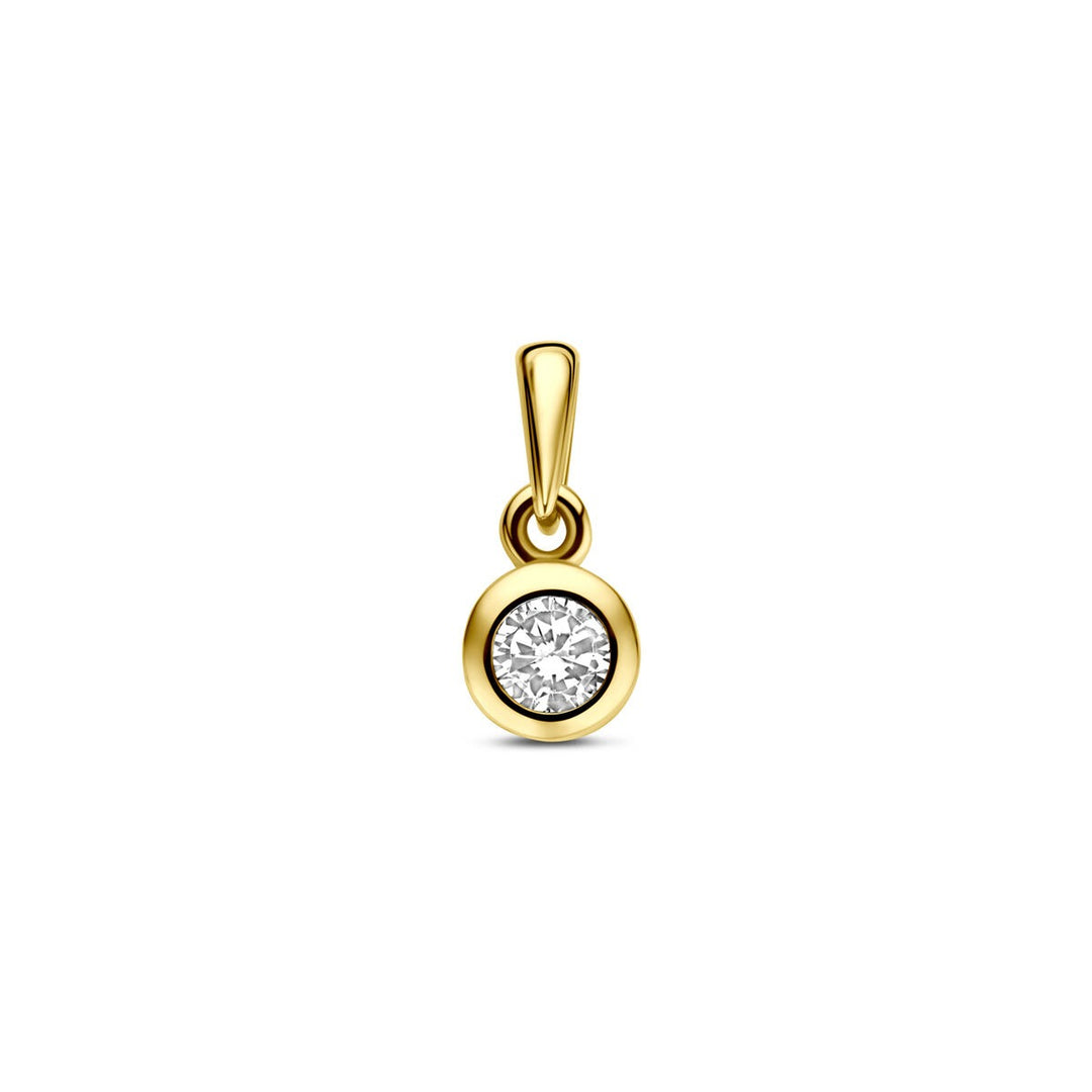 14k geelgouden hanger met zirkonia – 11 mm
