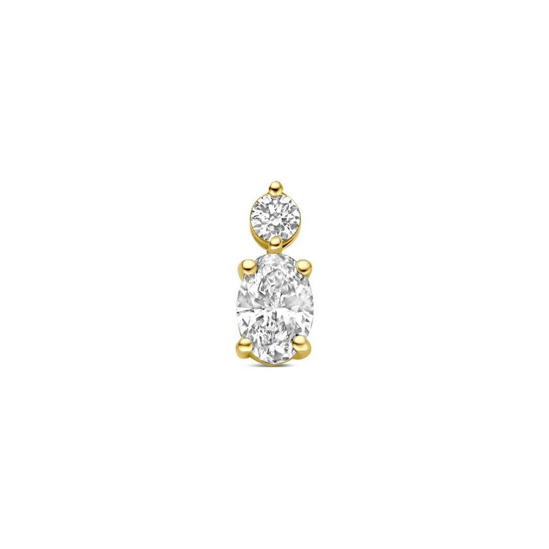 14k Geelgouden hanger met lab grown diamant
