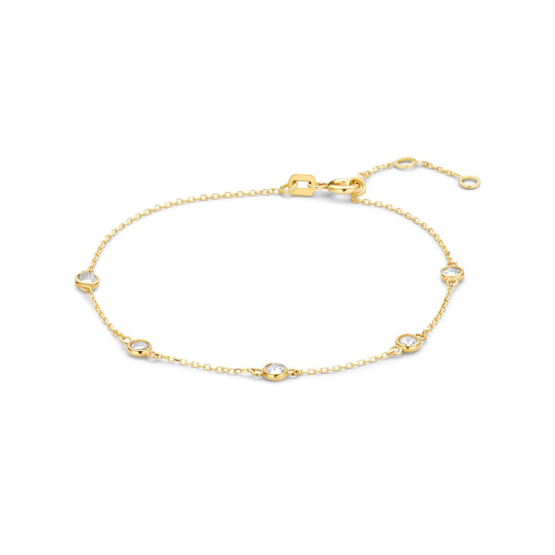 9k geelgouden armband met zirkonia