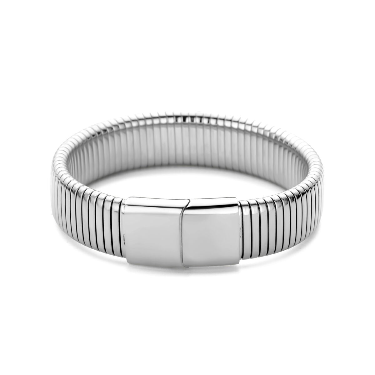 Edelstahl Damenarmband silberfarben 15 mm 18,5 cm