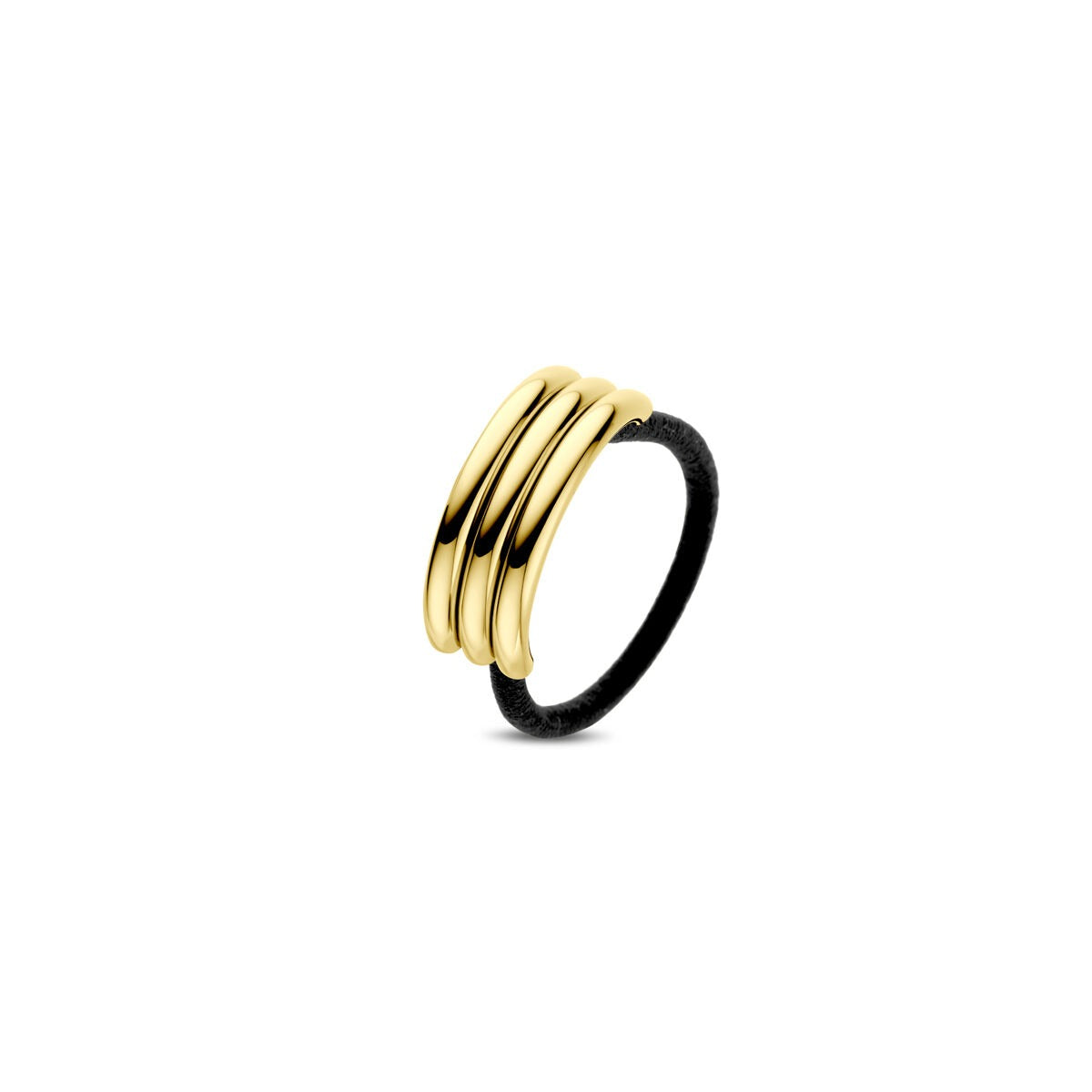 Stahl-Haar-Cuff in Gold mit ionisierter Beschichtung, 12x34 mm, dreifach gewellt