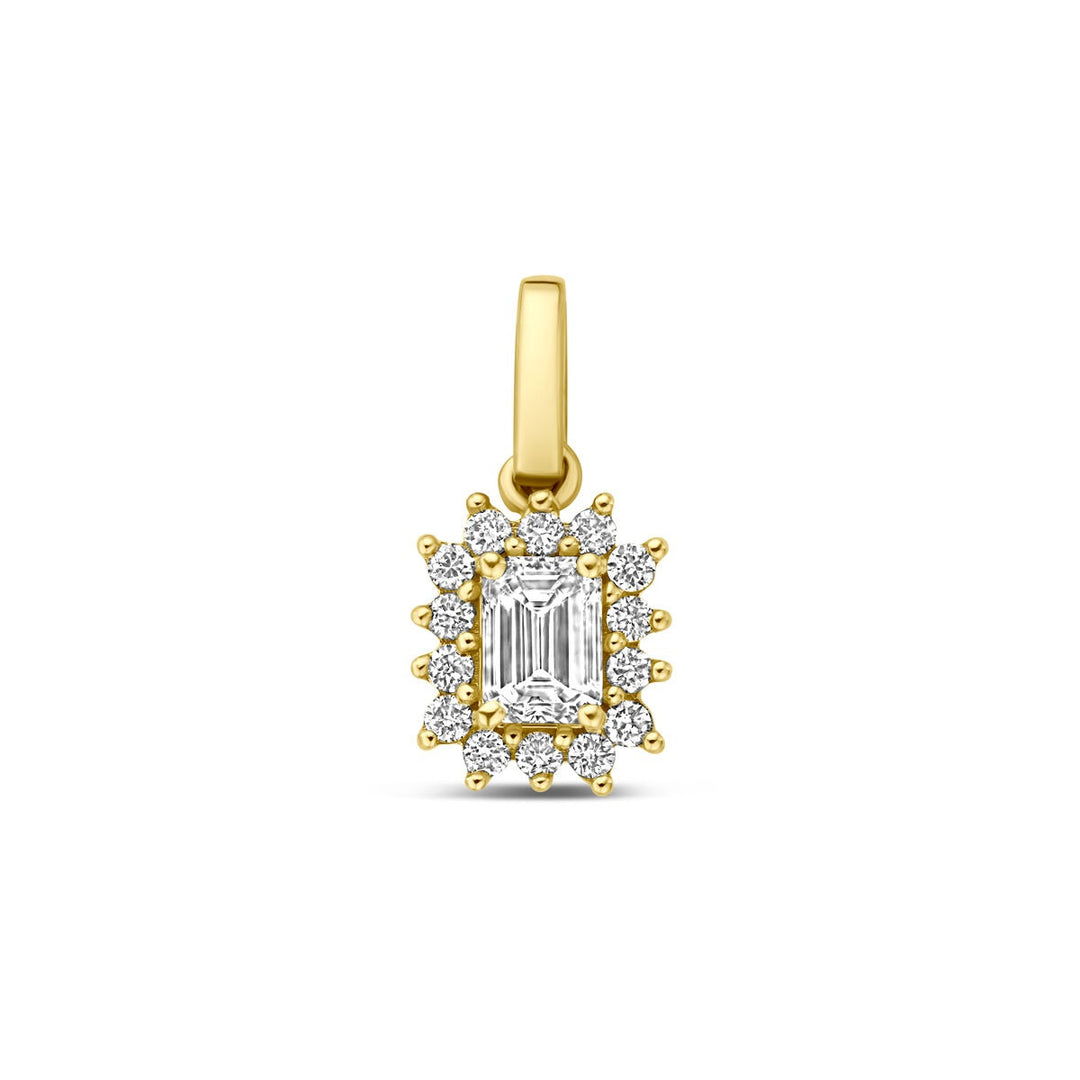14k Geelgouden hanger met lab grown diamant