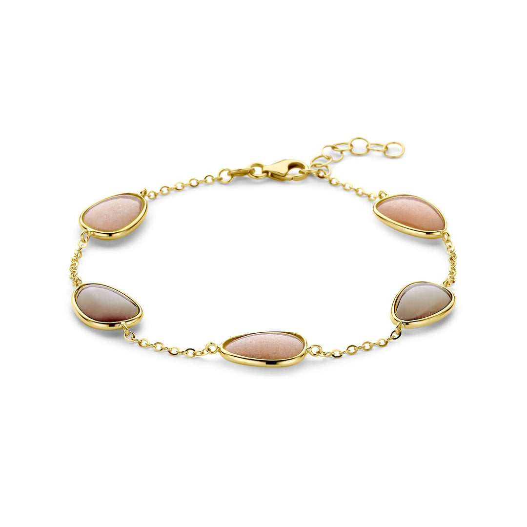 14k Geelgouden armband met maansteen