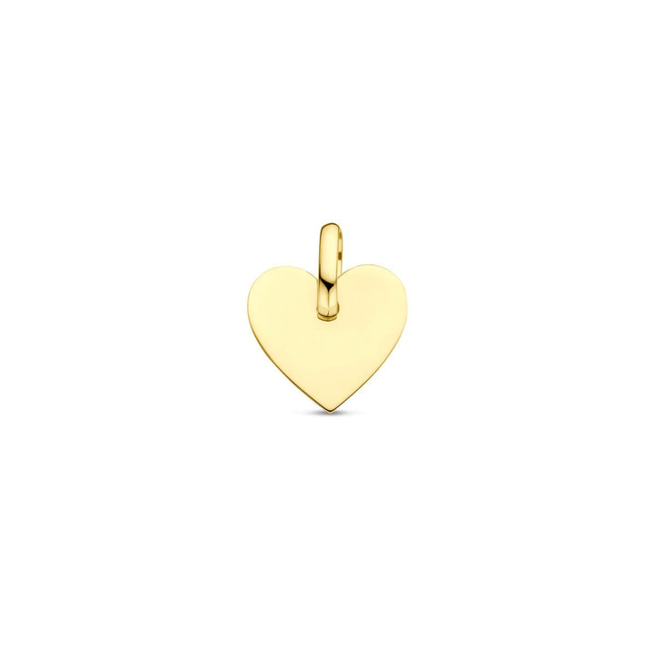 9k Geelgouden Graveerhanger Hartvormig – 13 mm