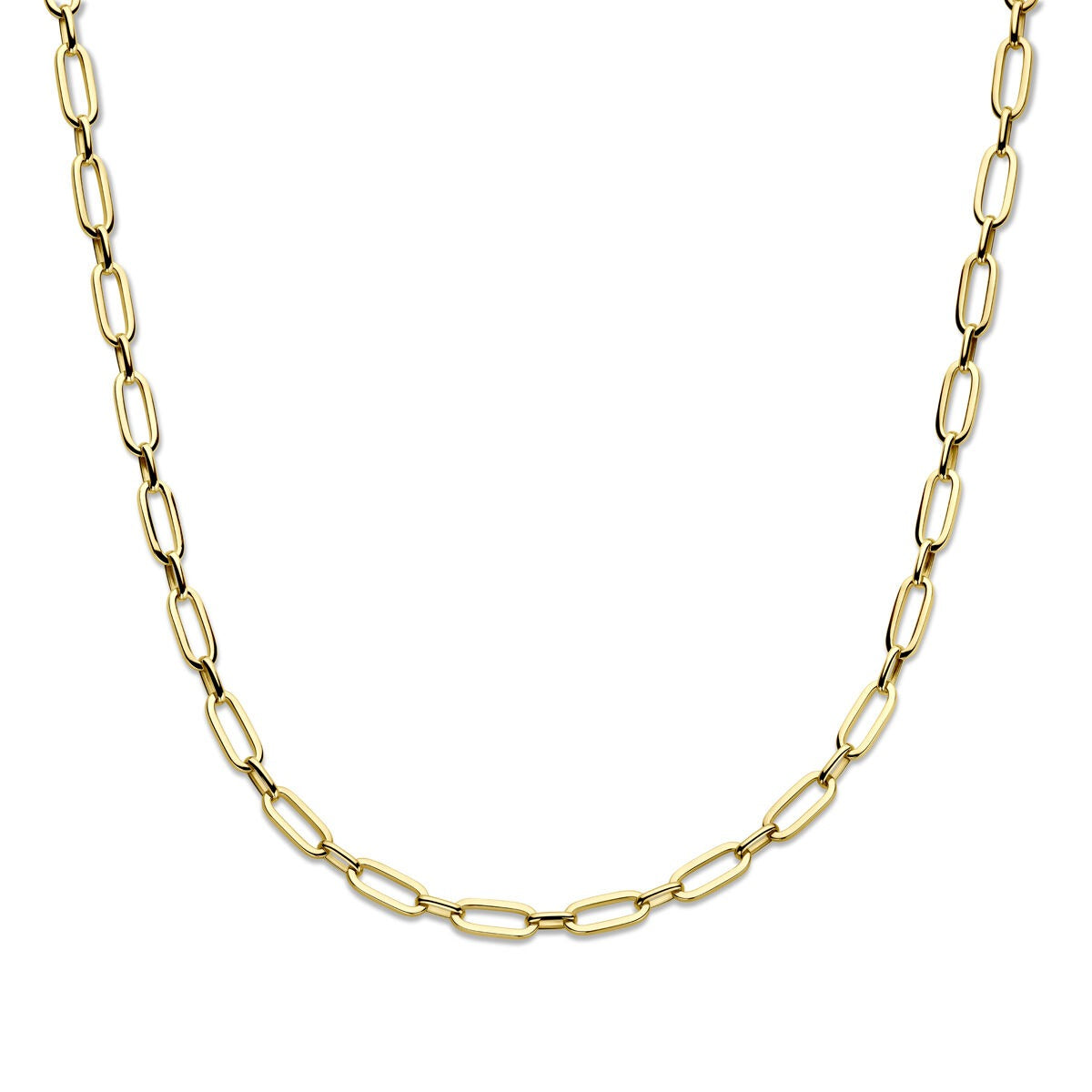 14k gelbgoldenes Anker-Collier mit 6,5 mm breiten Gliedern