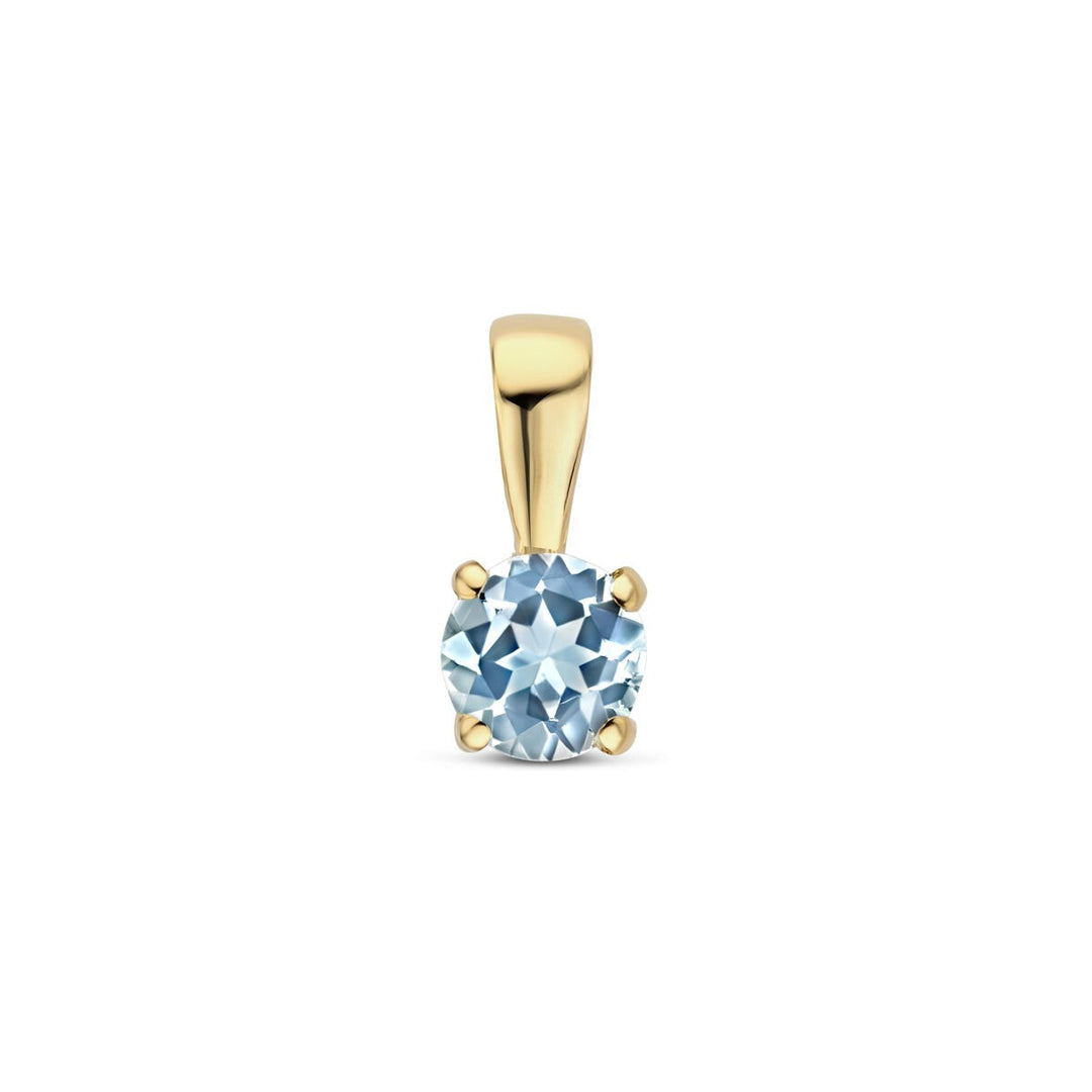 14k Geelgouden Hanger met Blauwe Topaas