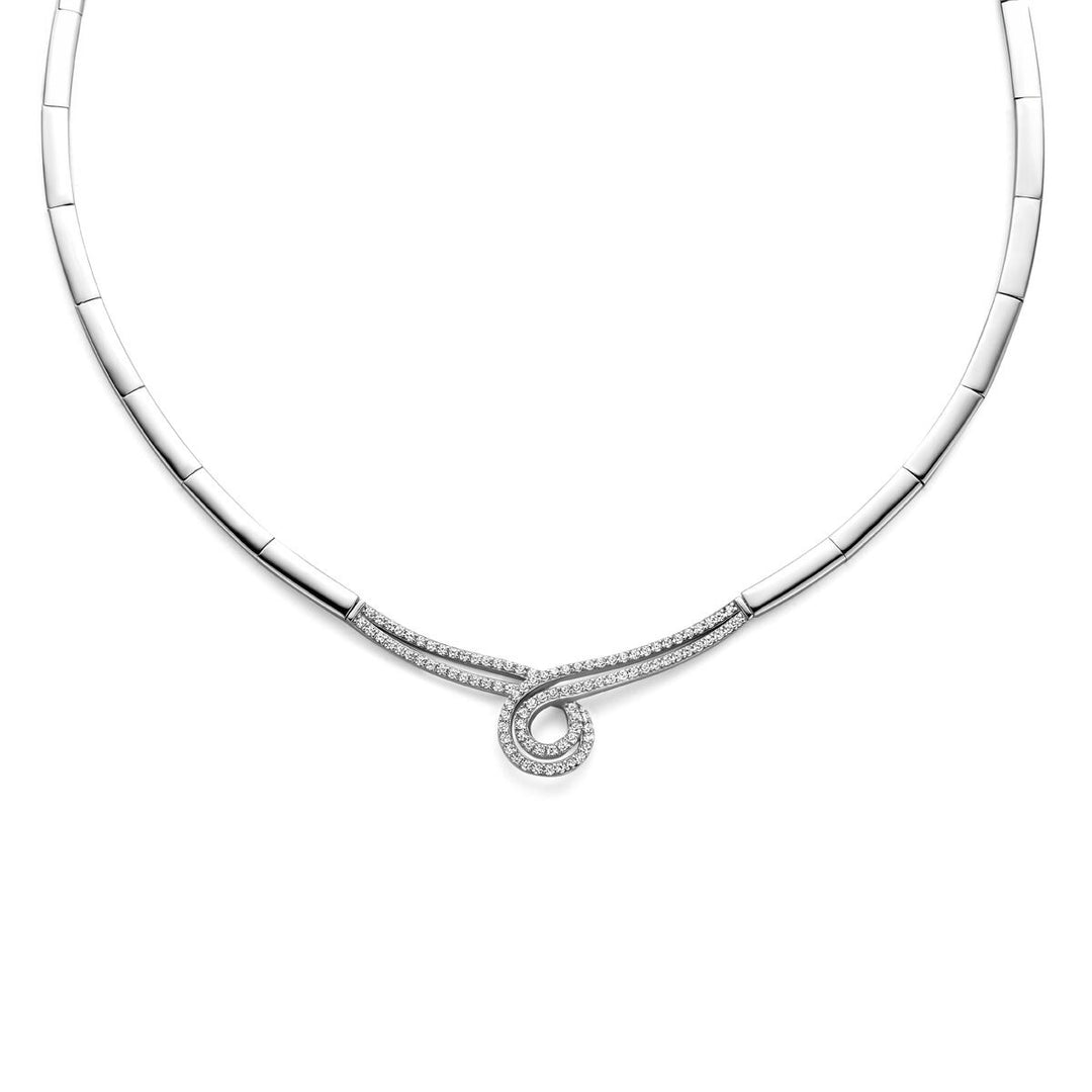 925 Gerhodineerd Zilveren Collier met Zirkonia